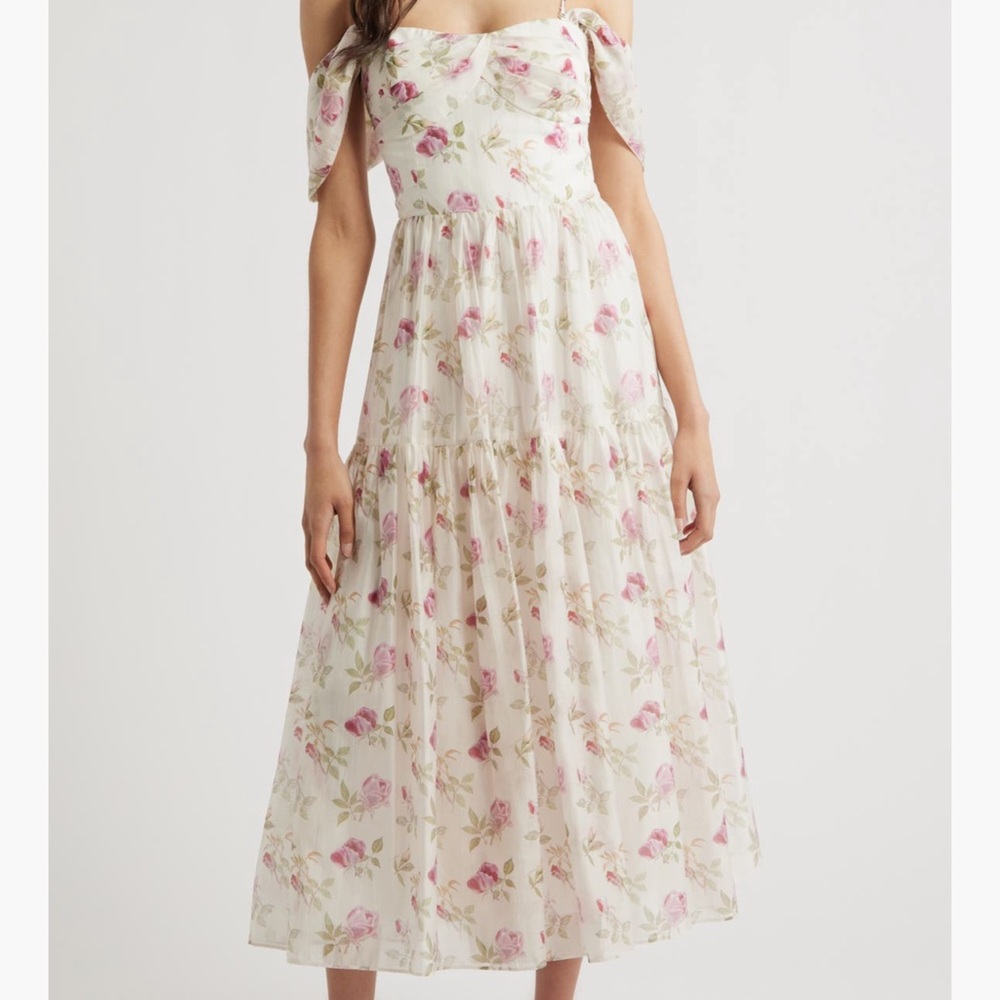 Floral Pink and Cream Women's Skirt